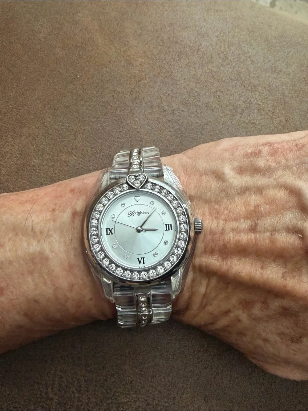 Brighton Silver Crystal Bezel Women's Watch - NEW BATTERY